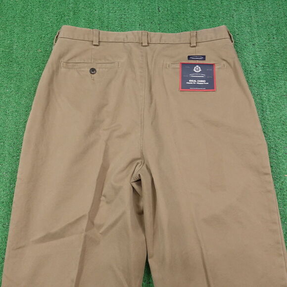 NWT ROUNDTREE & YORKE TRADEMARK CLASSIC FIT CHINO PLEATED KHAKI PANTS 36X34 NEW! - Picture 7 of 9